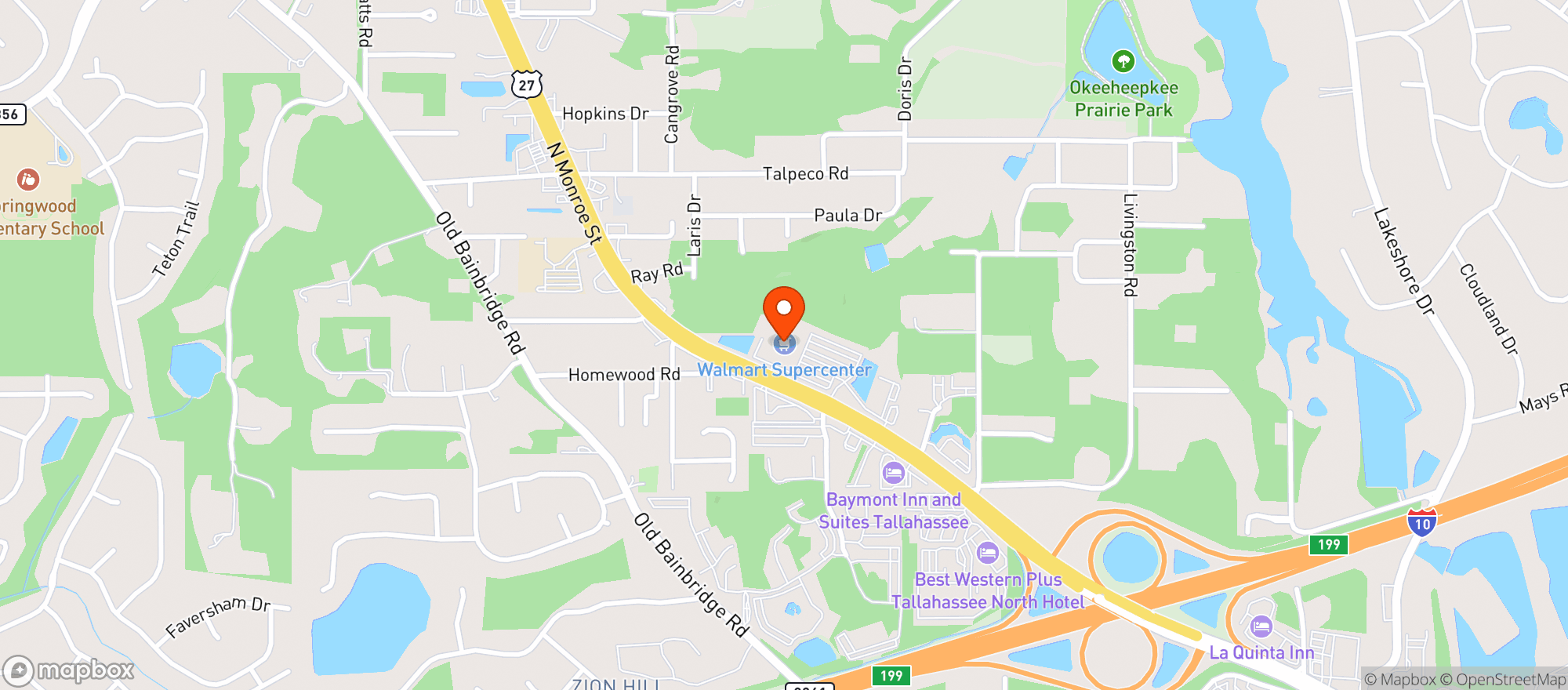Map showing Walmart Supercenter