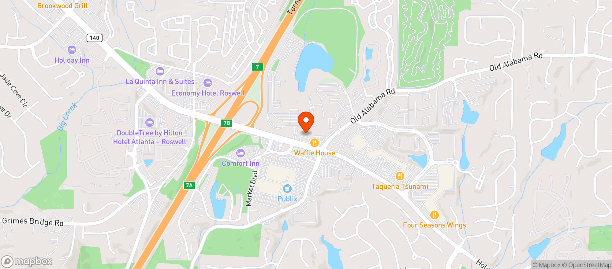 Map showing Bp Food Mart