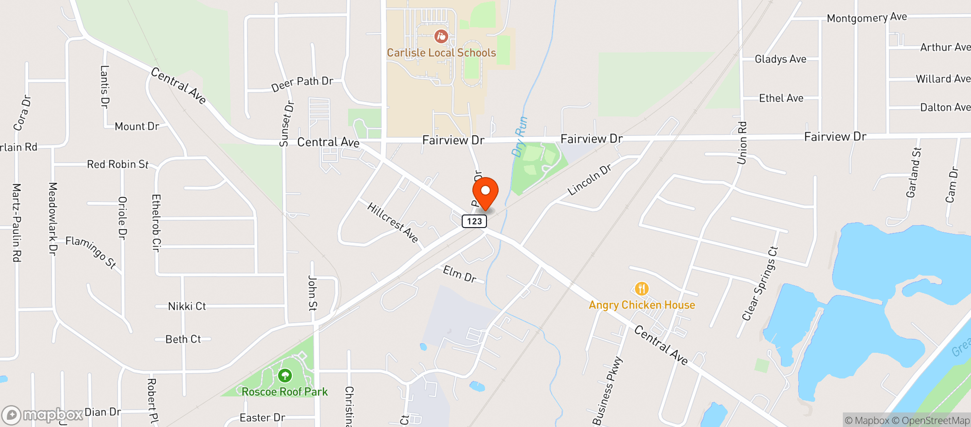 Map showing Carlisle Fuel Mart
