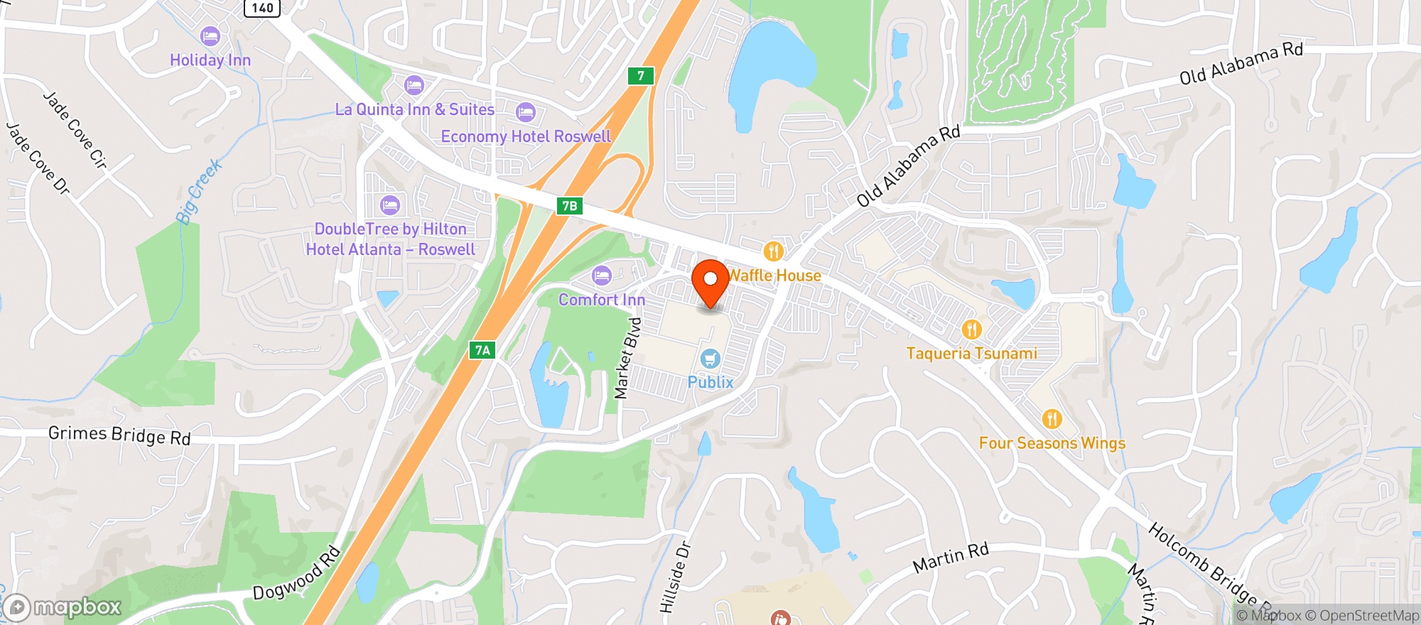 Map showing Publix Super Market