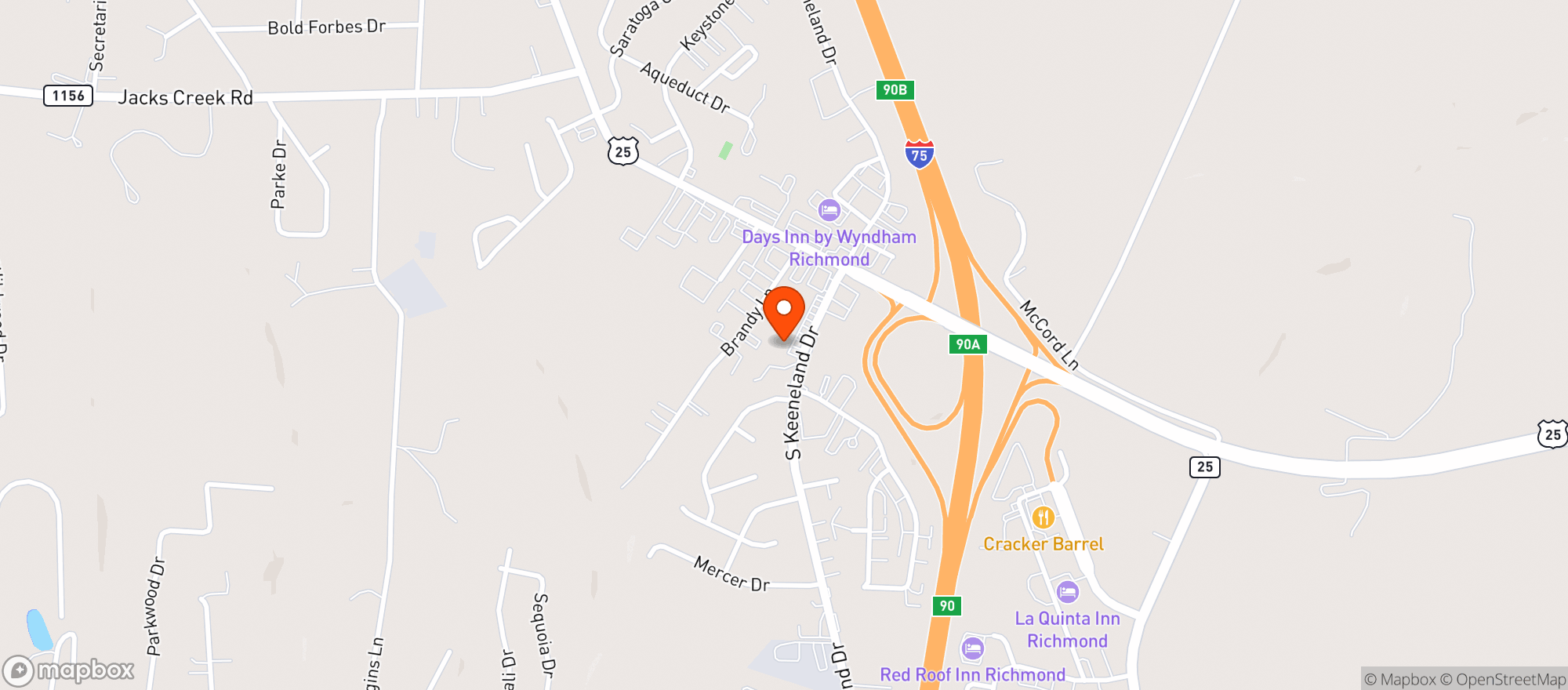 Map showing BOOZY BARN LIQUOR WINE
