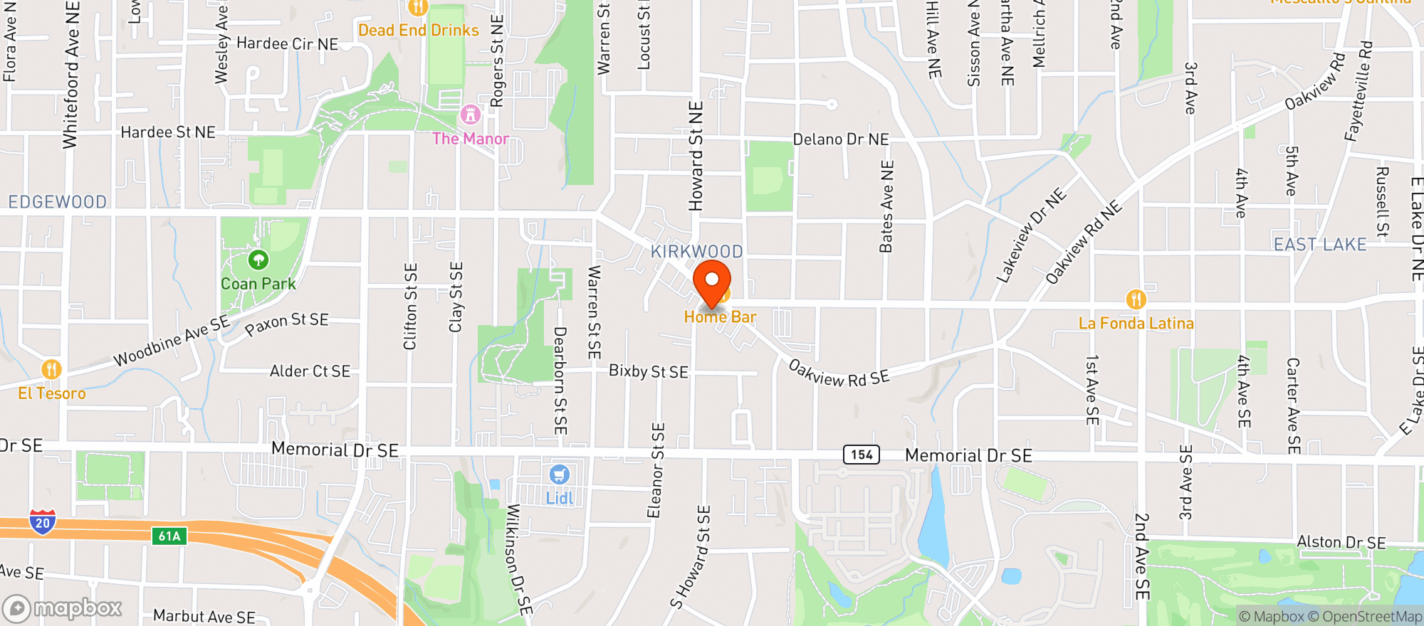 Map showing Kirkwood Market - Valero