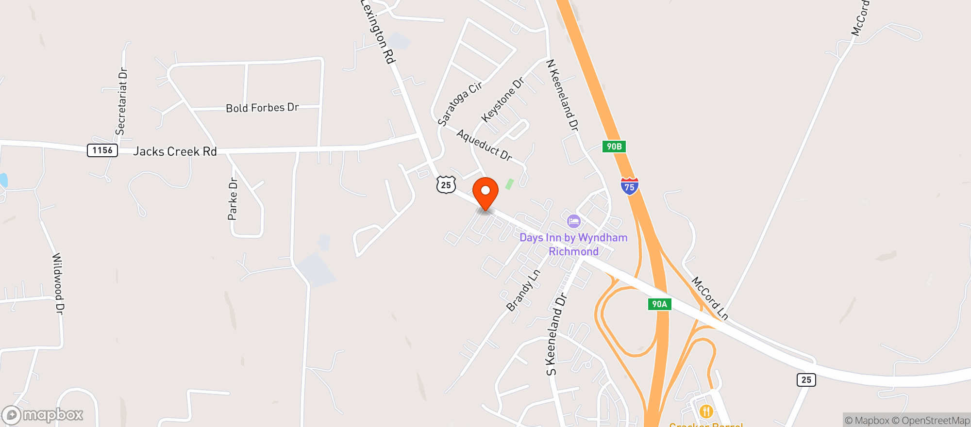 Map showing Jillians Bourbon & Bling
