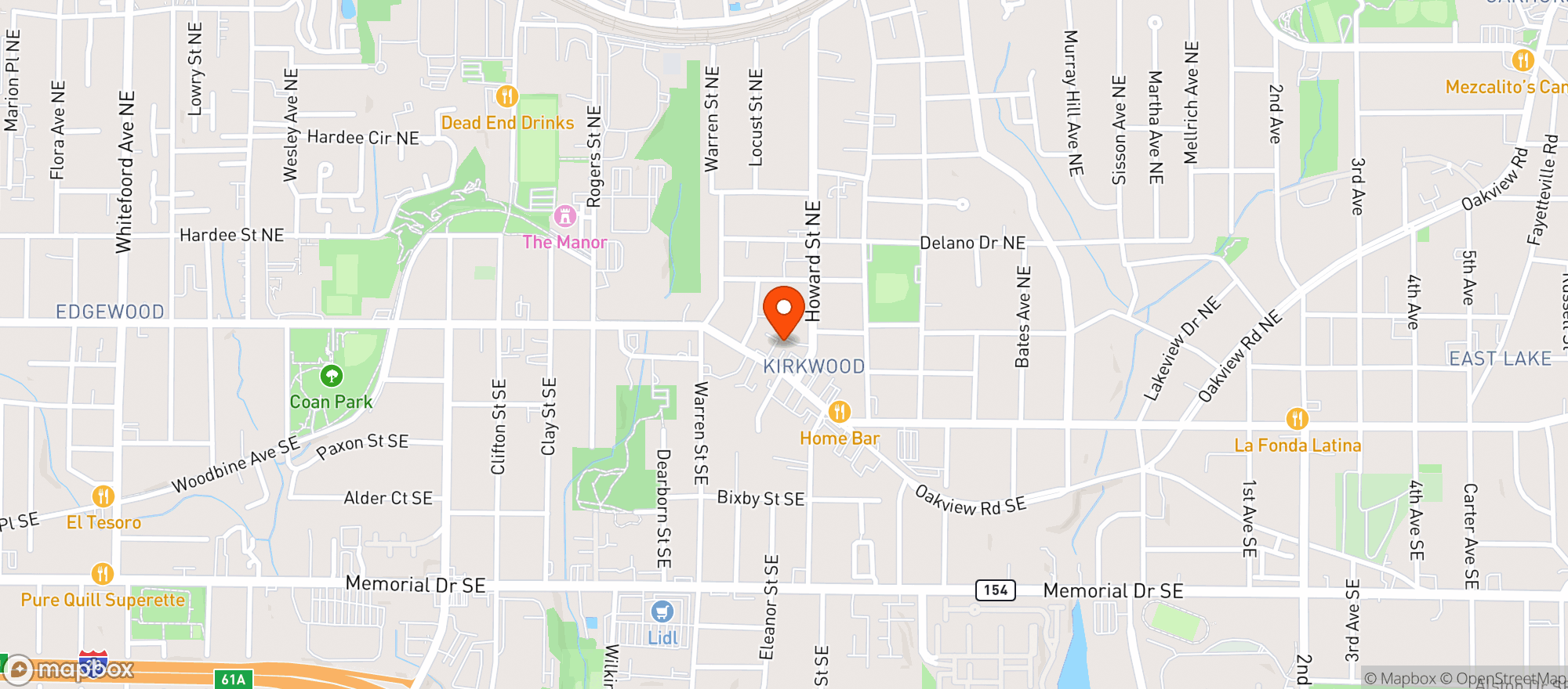 Map showing The Vibe Box