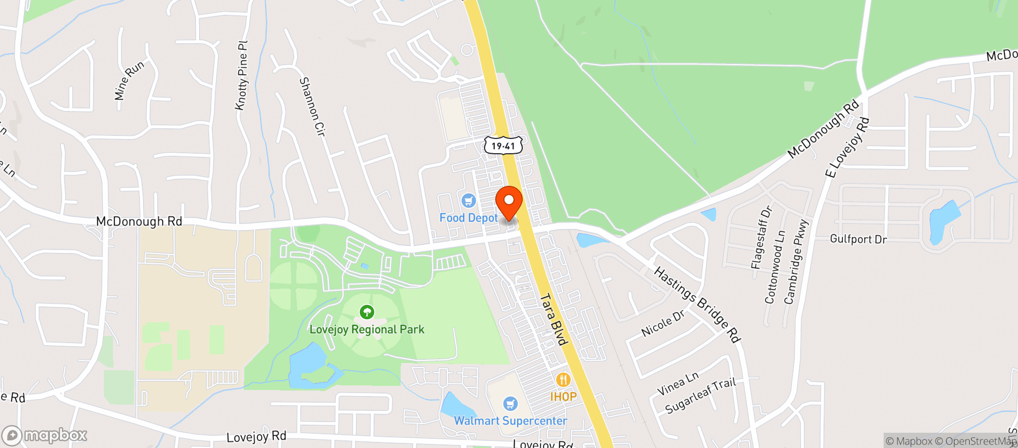 Map showing Bp Food Mart