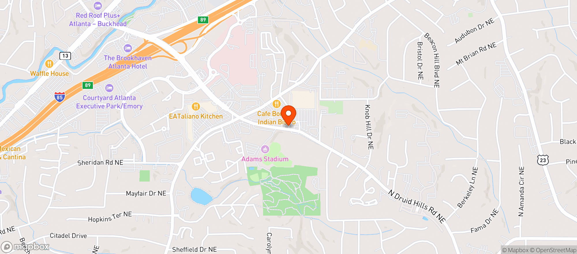 Map showing Target - North Druid Hills
