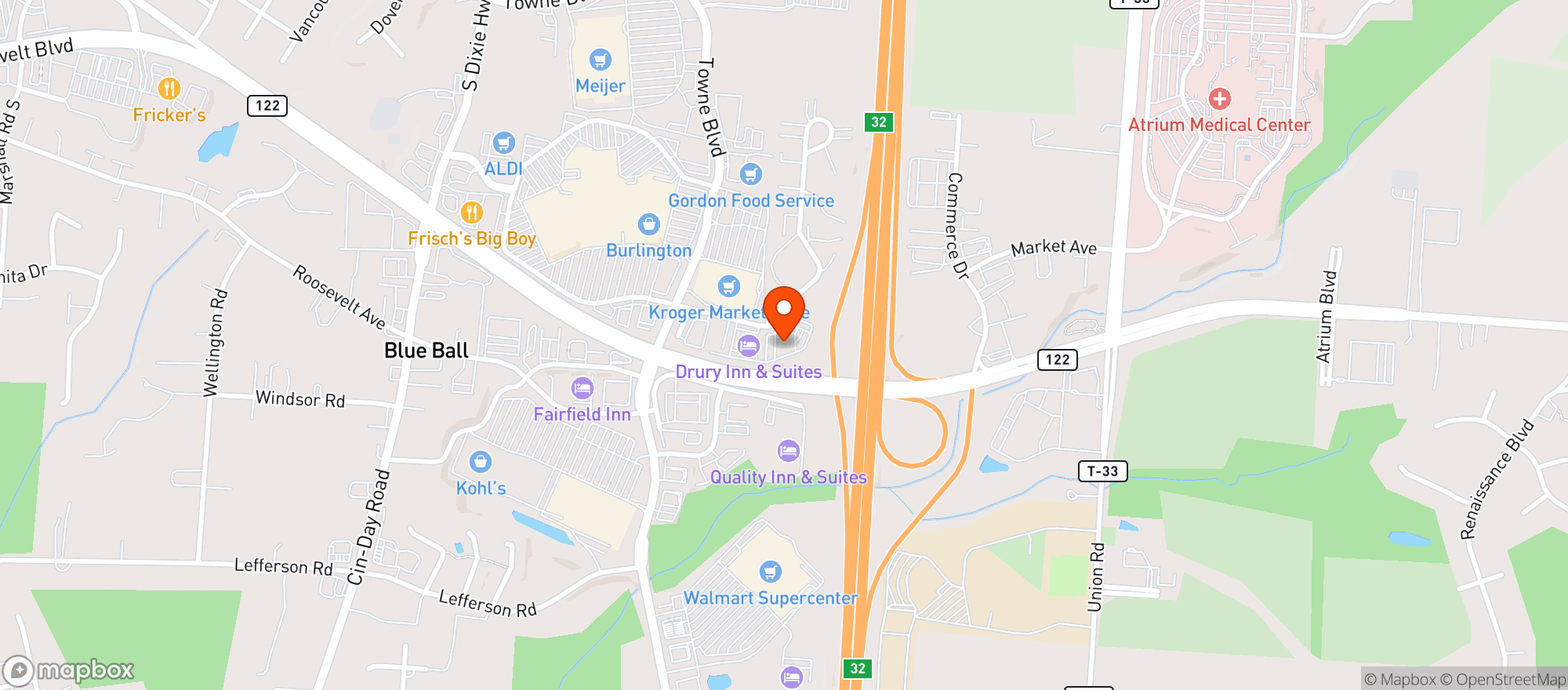 Map showing Ocharleys #340
