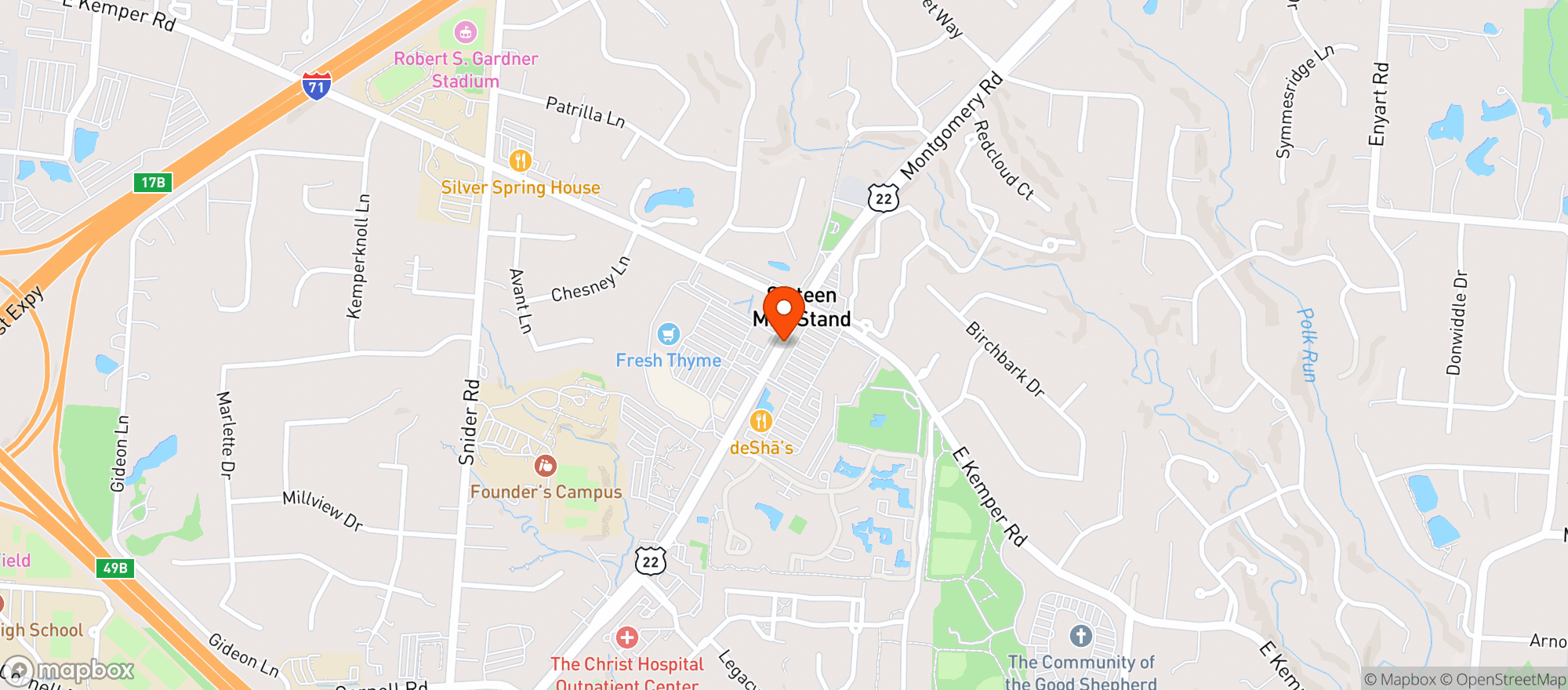 Map showing Kroger