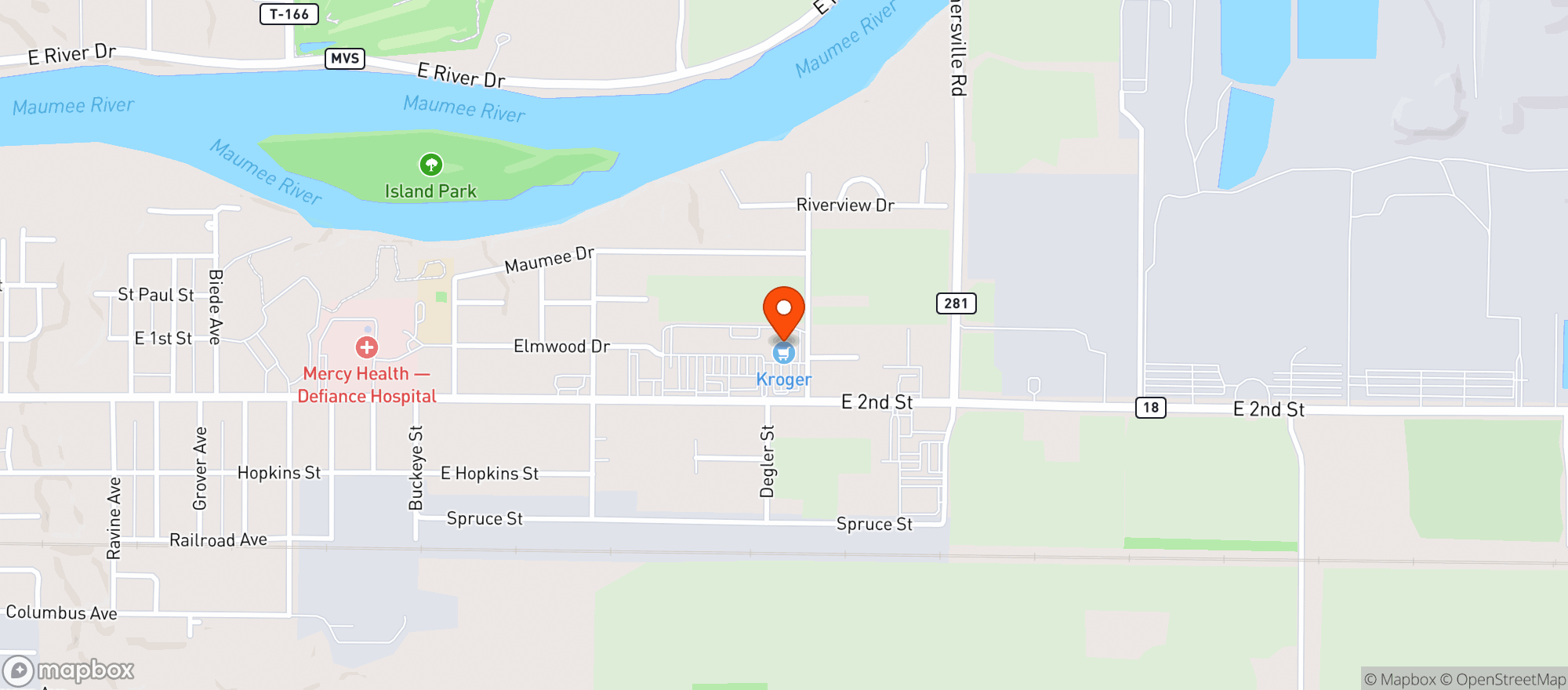Map showing Kroger