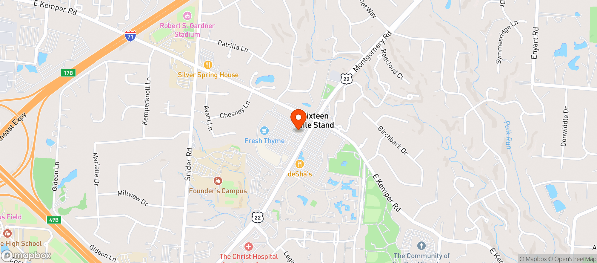 Map showing Buffalo Wild Wings Gril #201