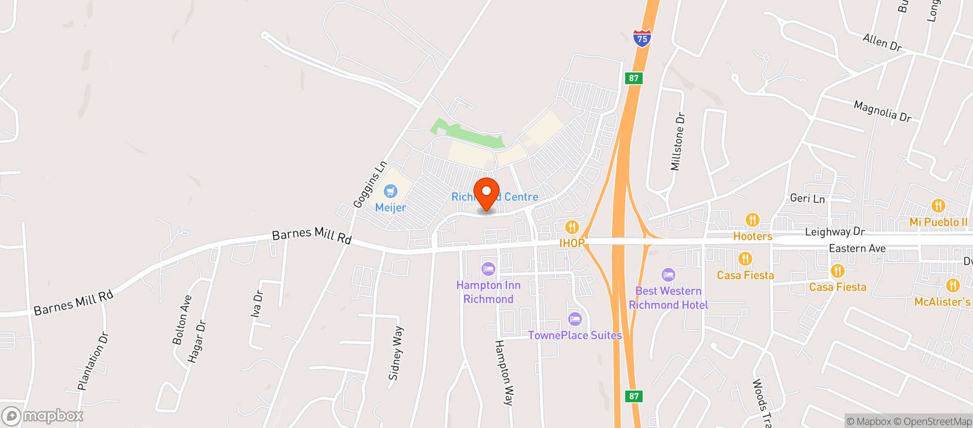 Map showing Meijer