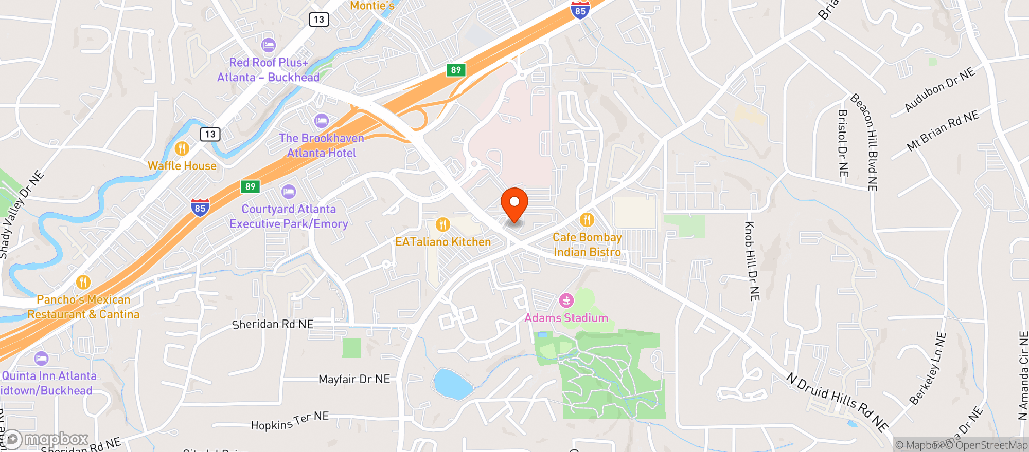 Map showing Walgreens