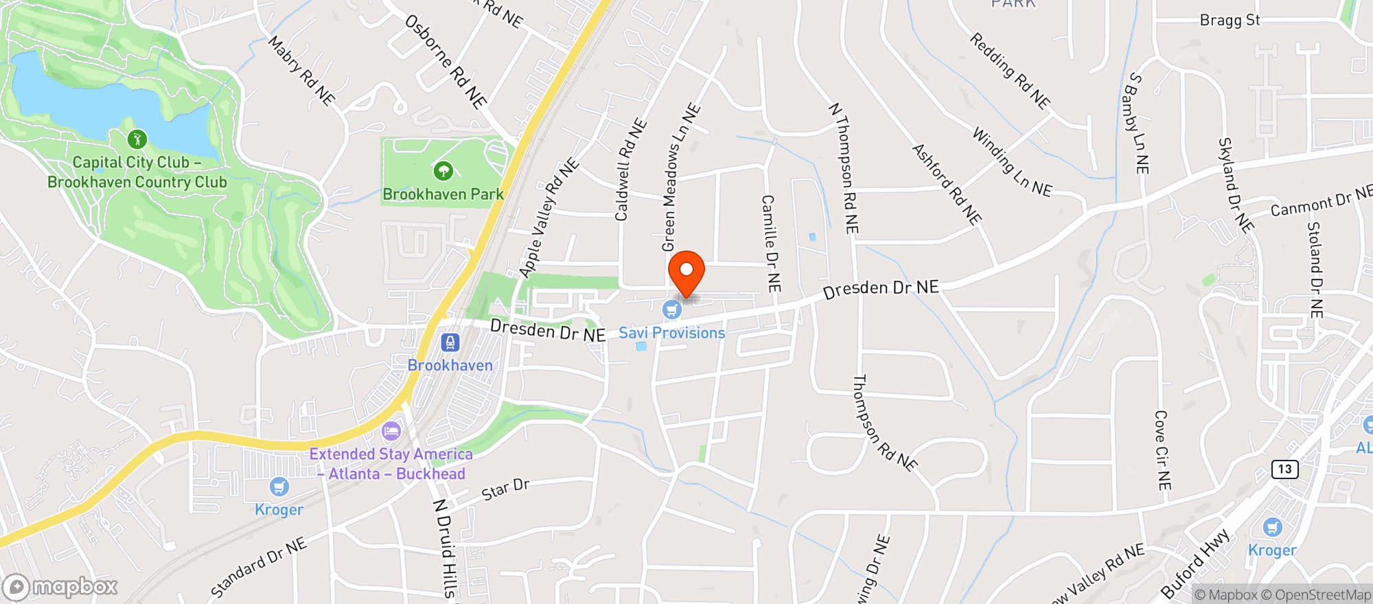 Map showing The One Sushi