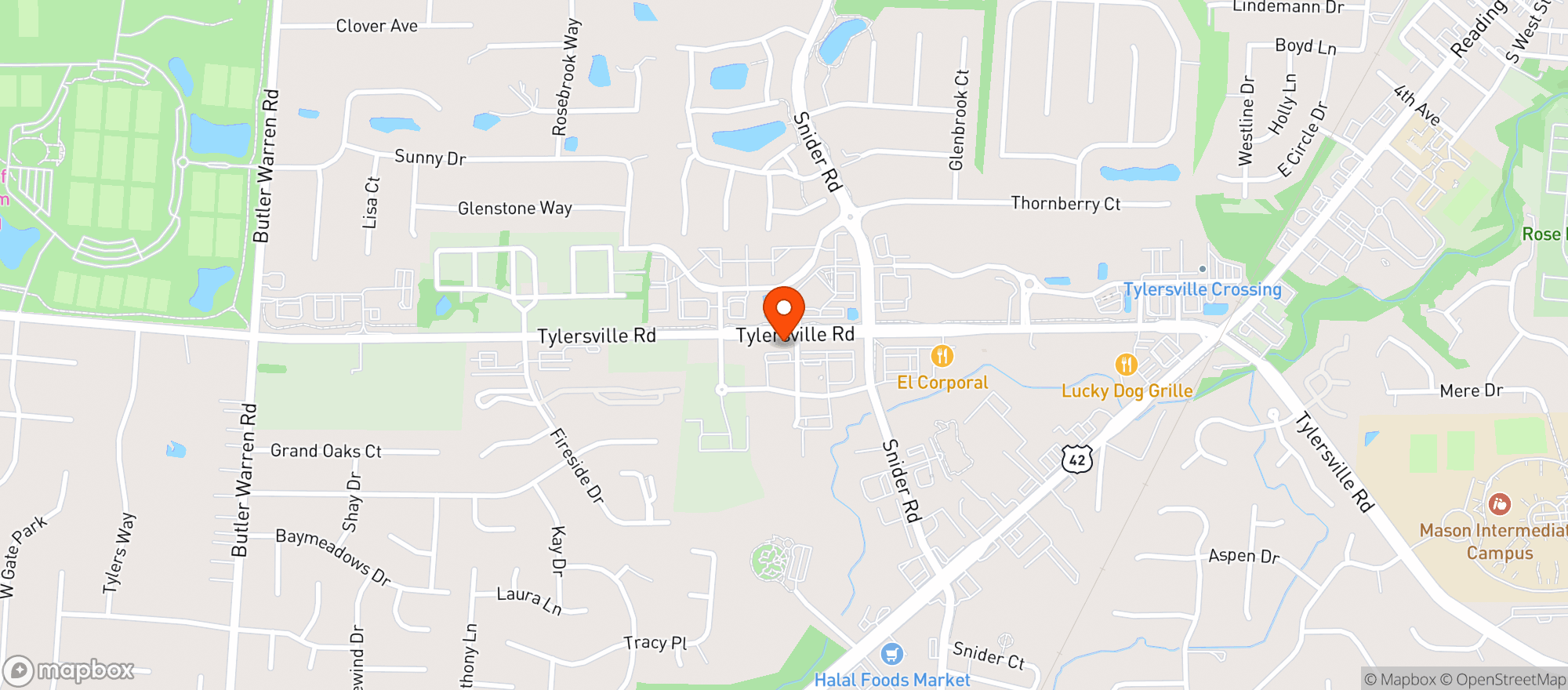 Map showing ARROW WINE & SPIRITS MASON