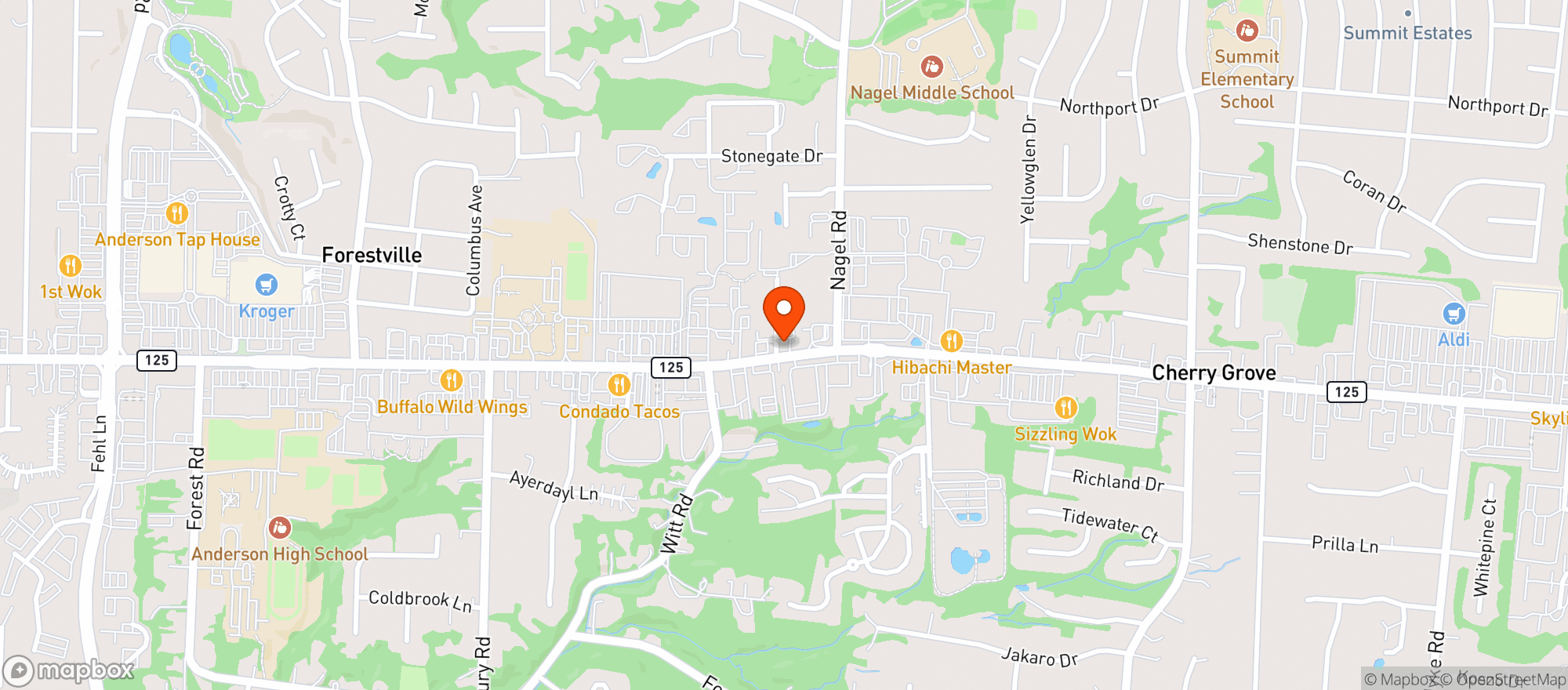 Map showing Grab N Go Anderson