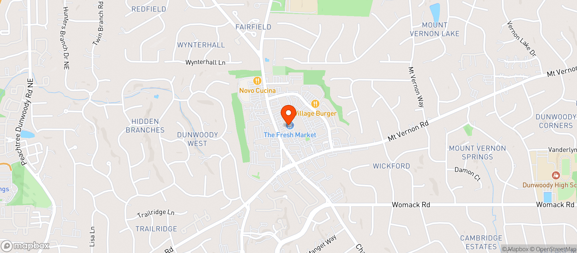Map showing The Fresh Market