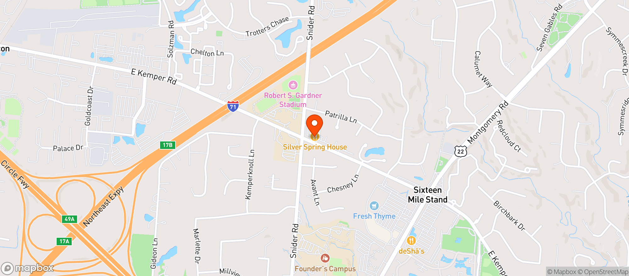 Map showing Silver Spring House