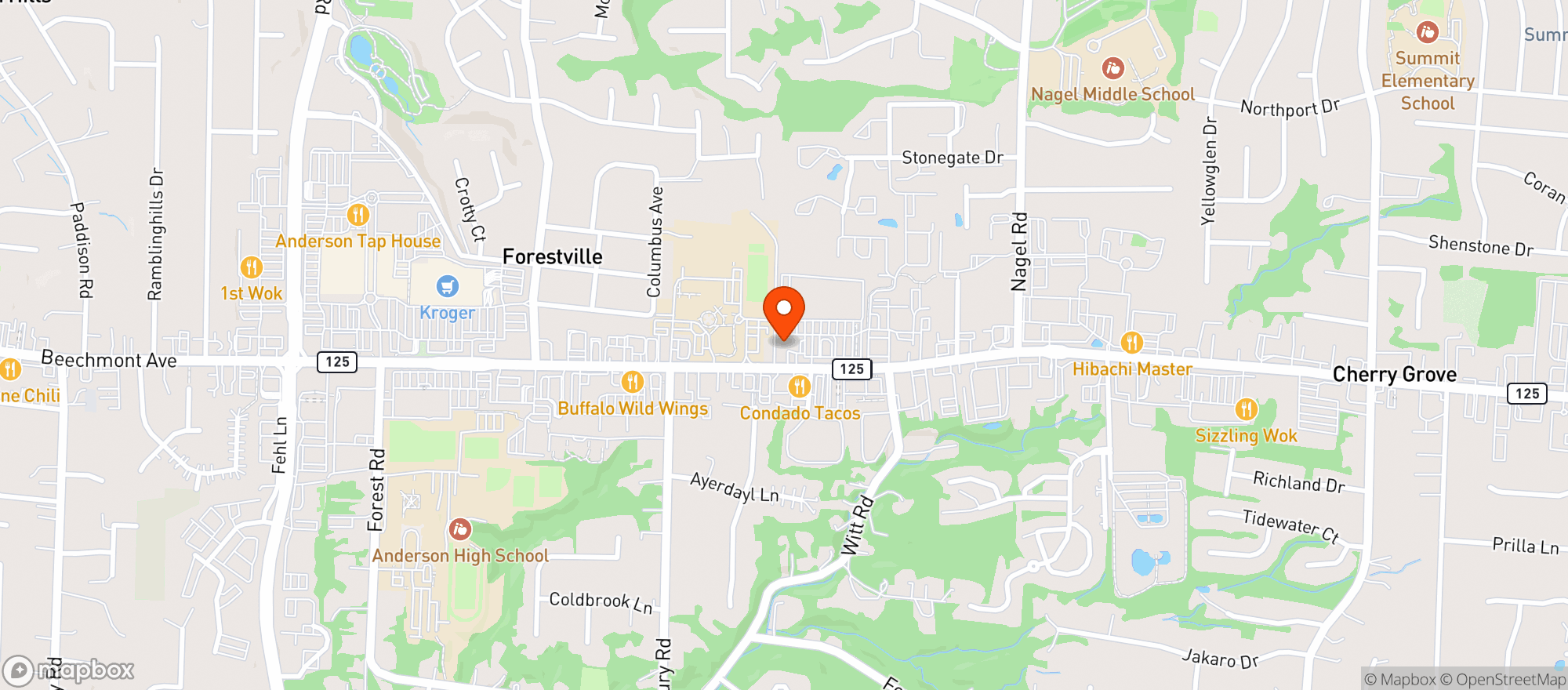 Map showing Ameristop Food Mart