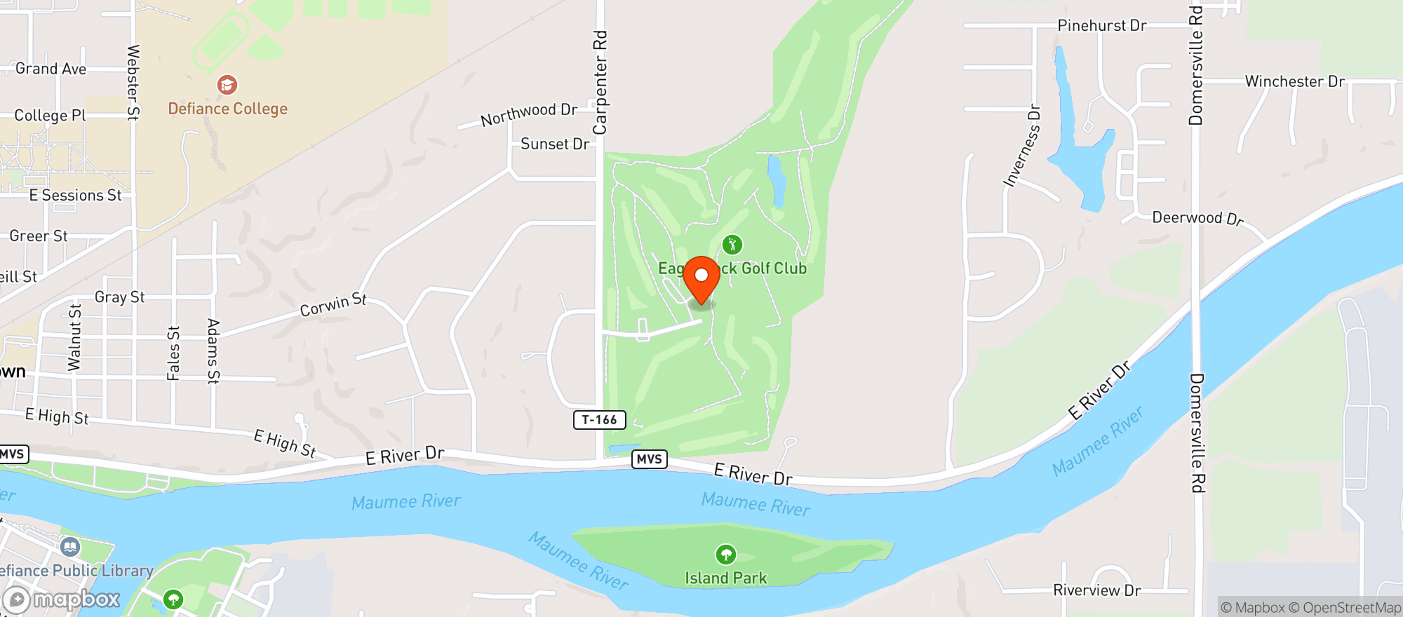 Map showing Crick Entertainment Cente