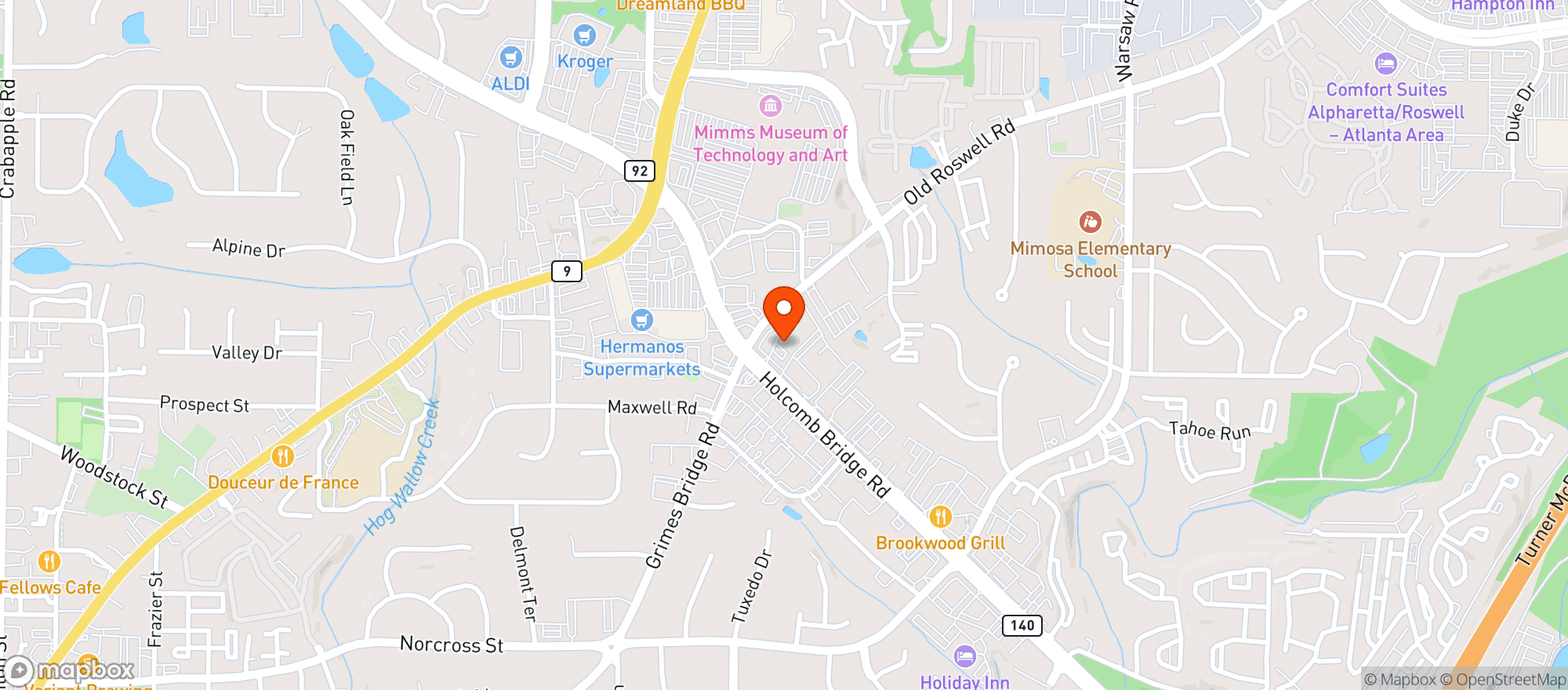 Map showing Peters Italian Bistro