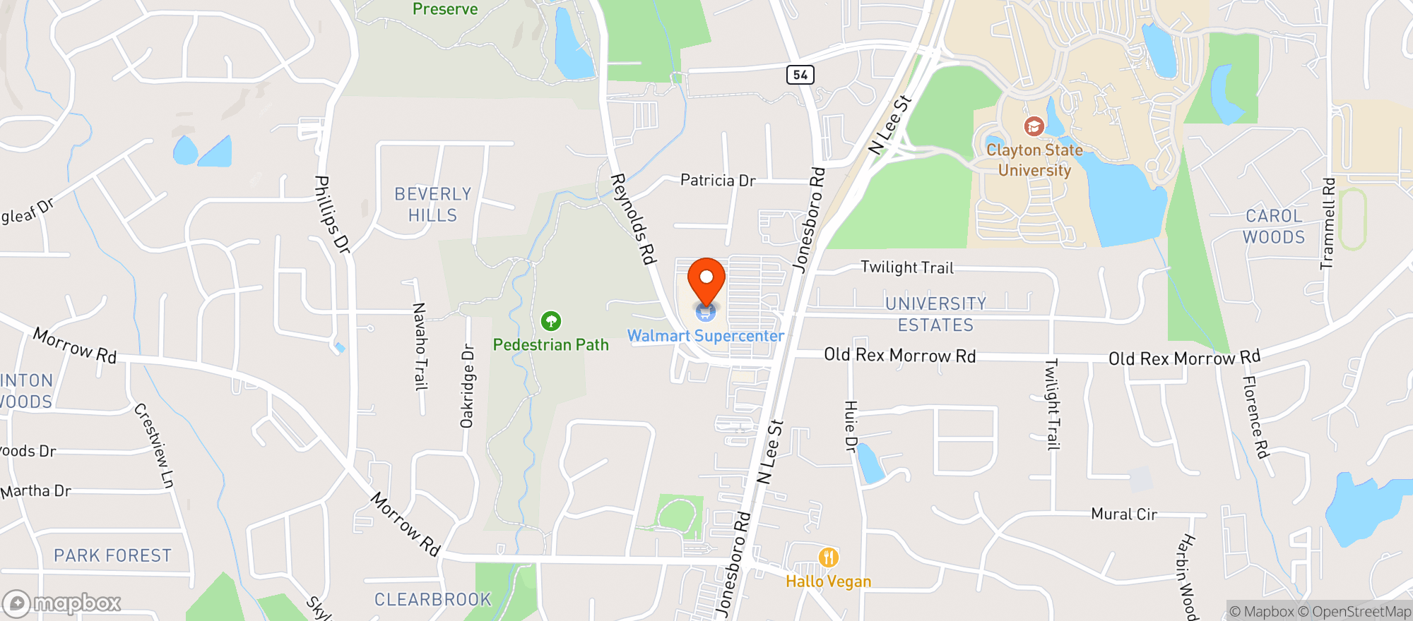 Map showing Walmart Supercenter