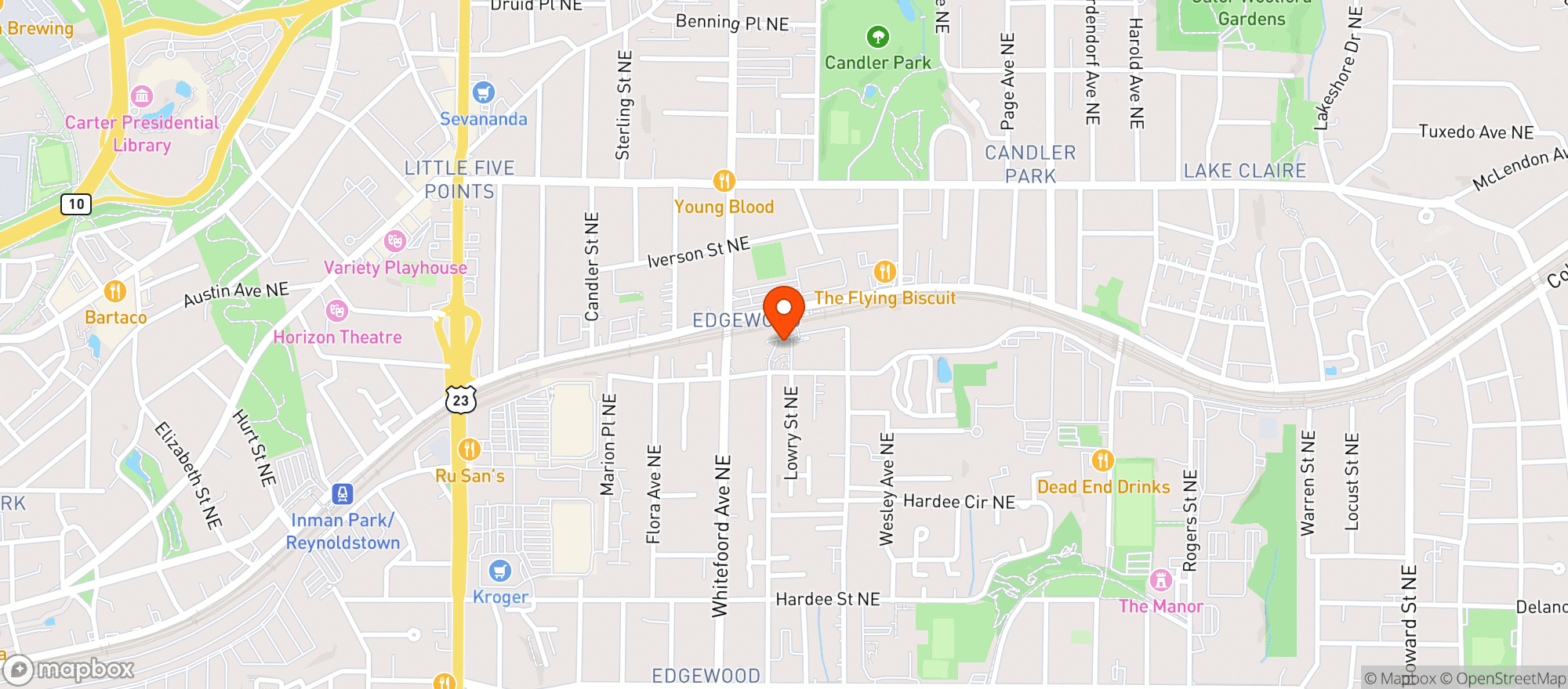 Map showing Bona Fide Deluxe
