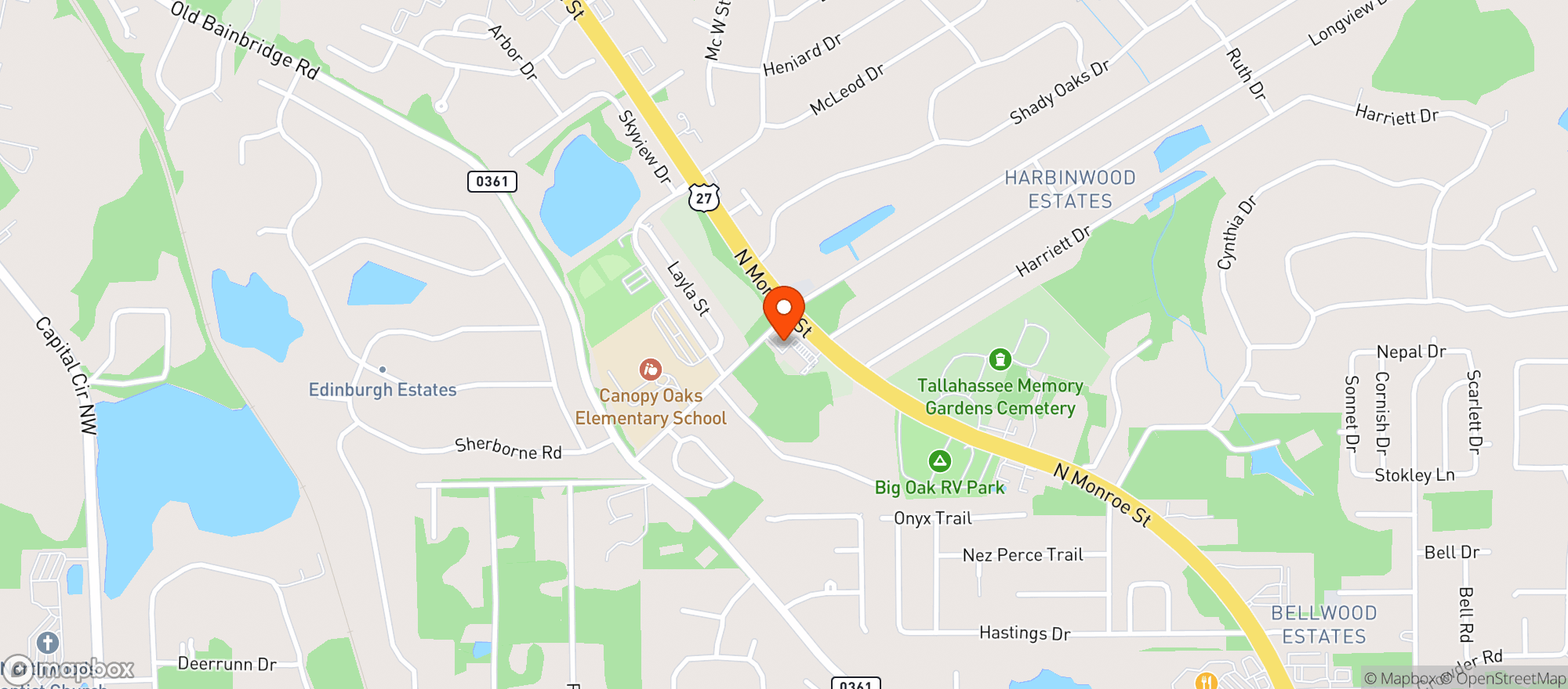 Map showing CIRCLE K (4122 N MONROE ST)