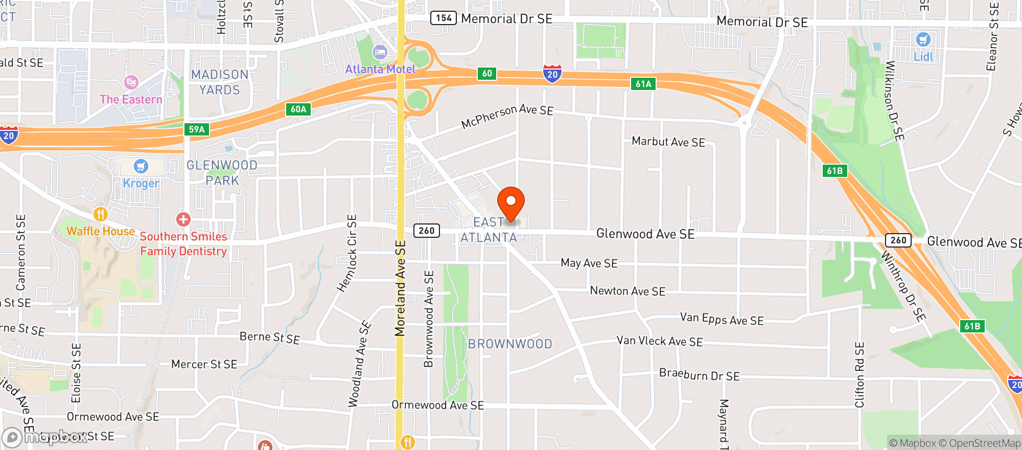 Map showing Holy Taco