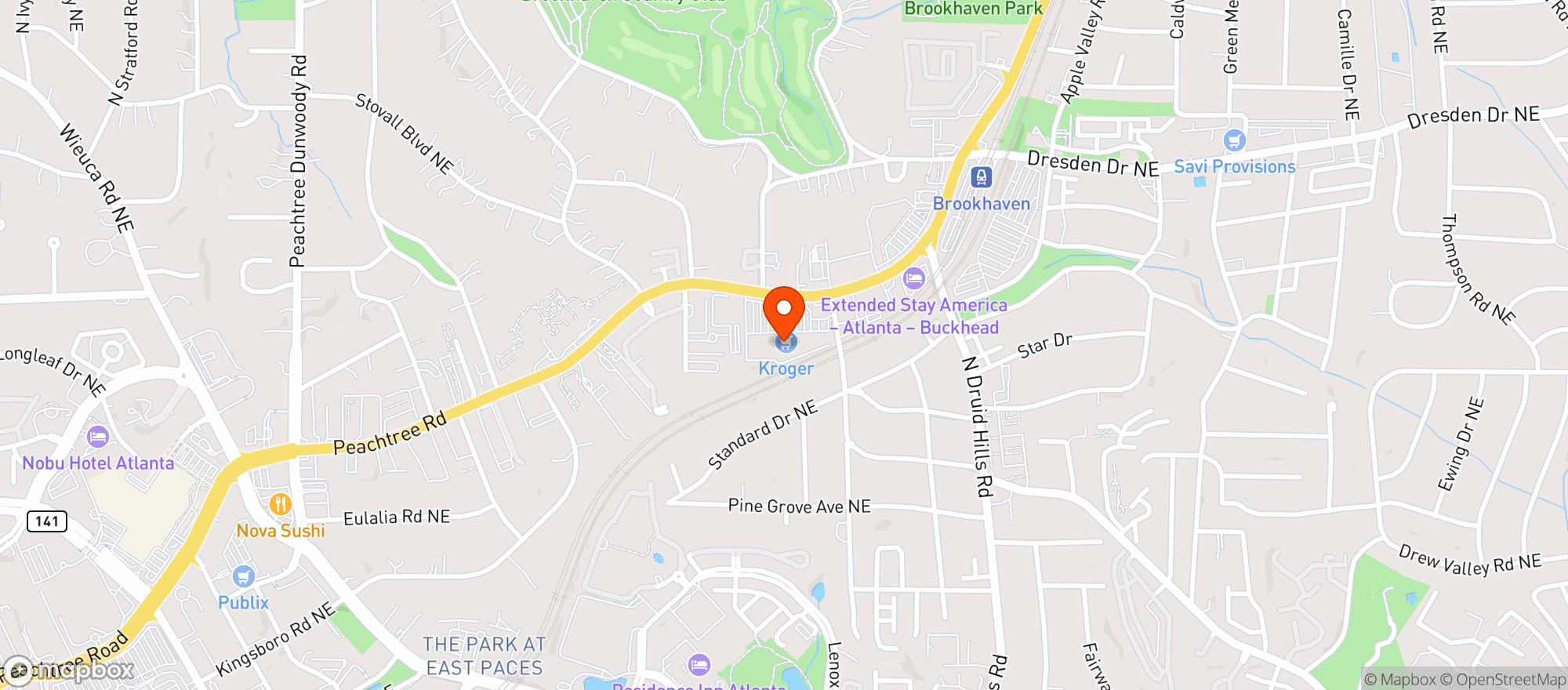 Map showing Kroger