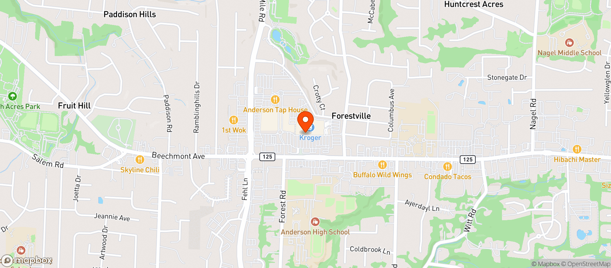 Map showing Kroger