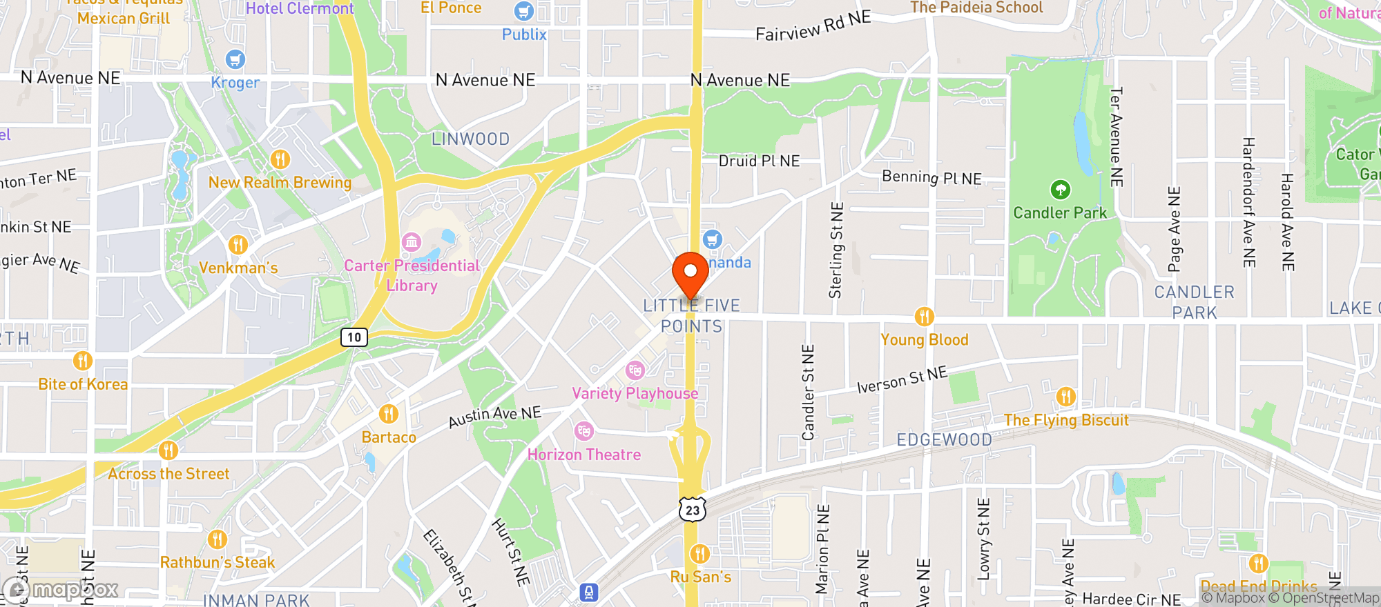 Map showing Brewhouse Cafe