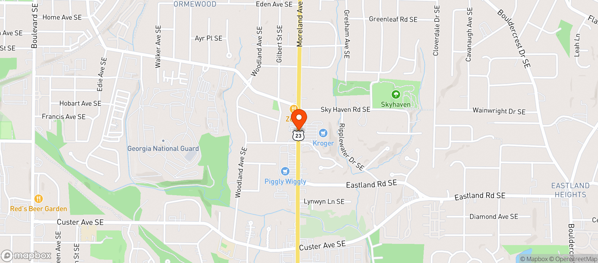 Map showing Kroger Store