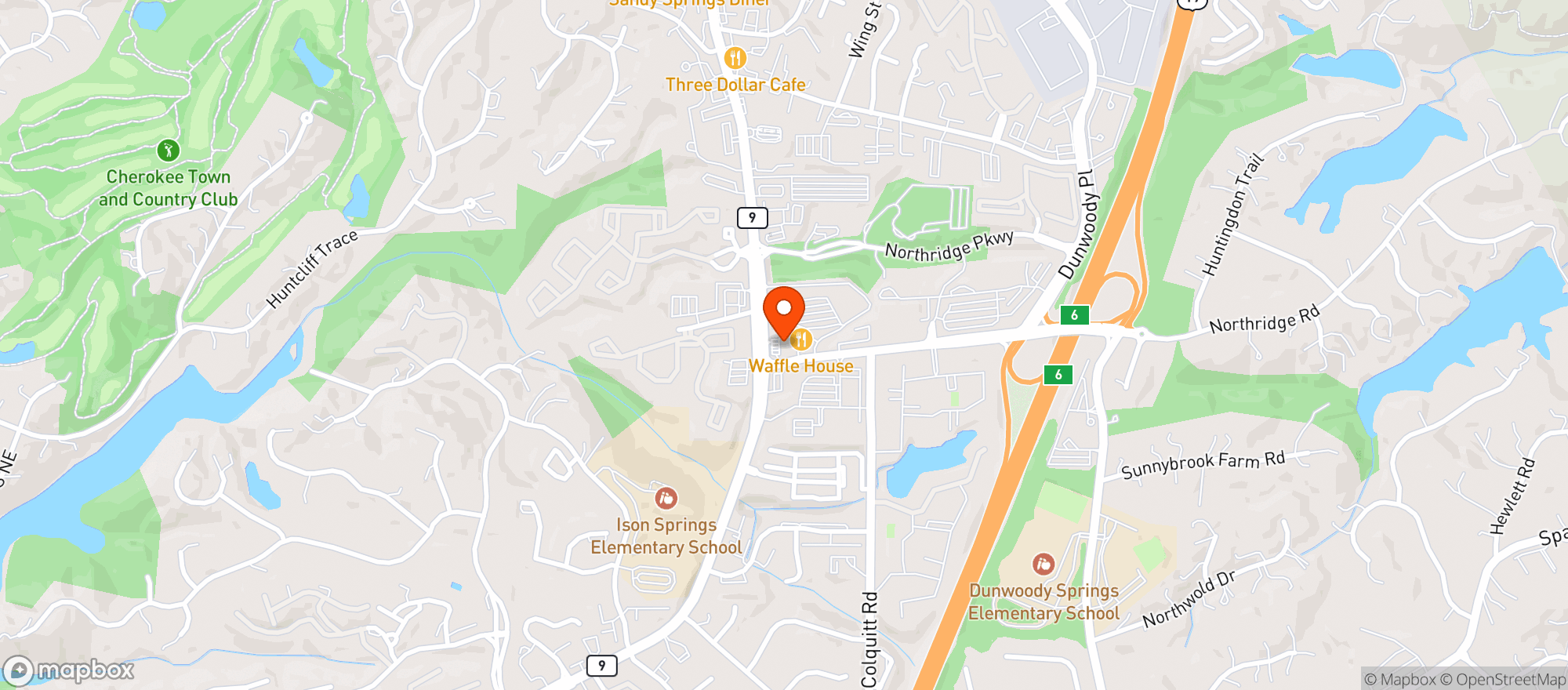 Map showing Exxon Food Mart