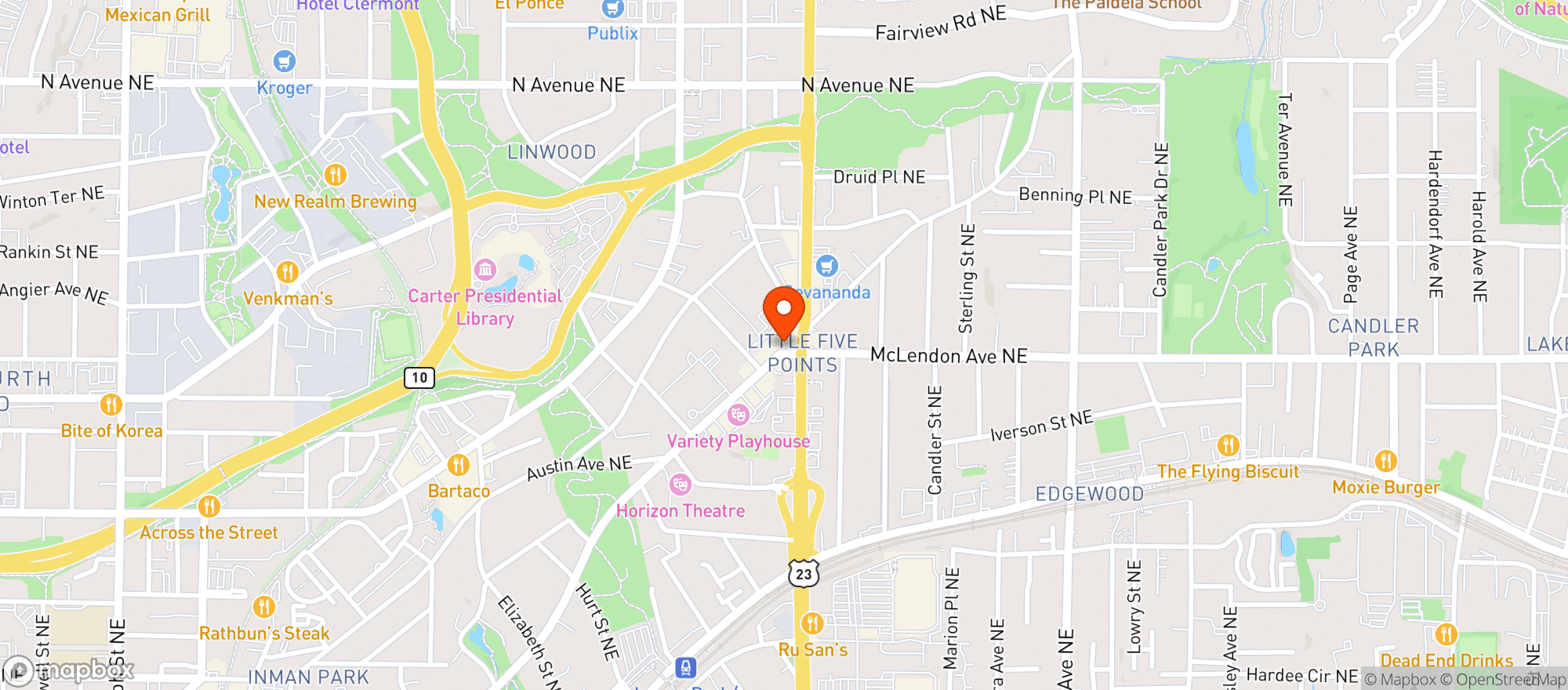 Map showing The Porter Beer Bar