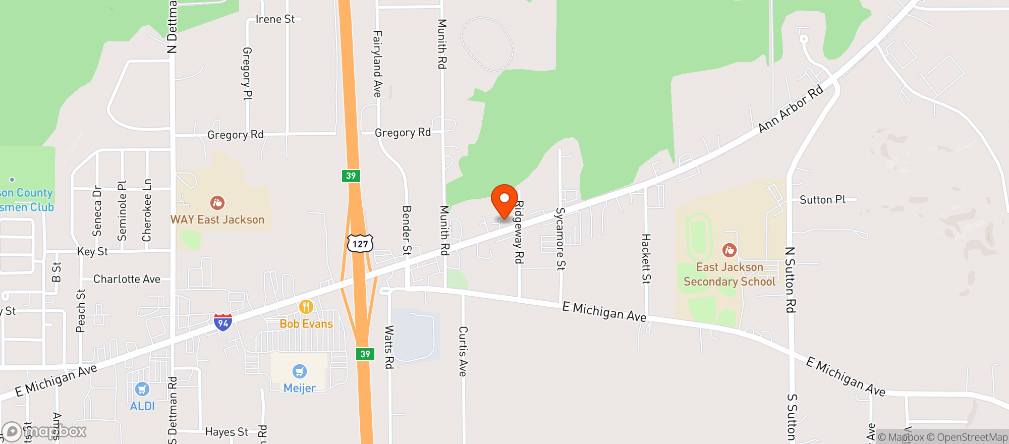 Map showing 20 Past 4 Jackson