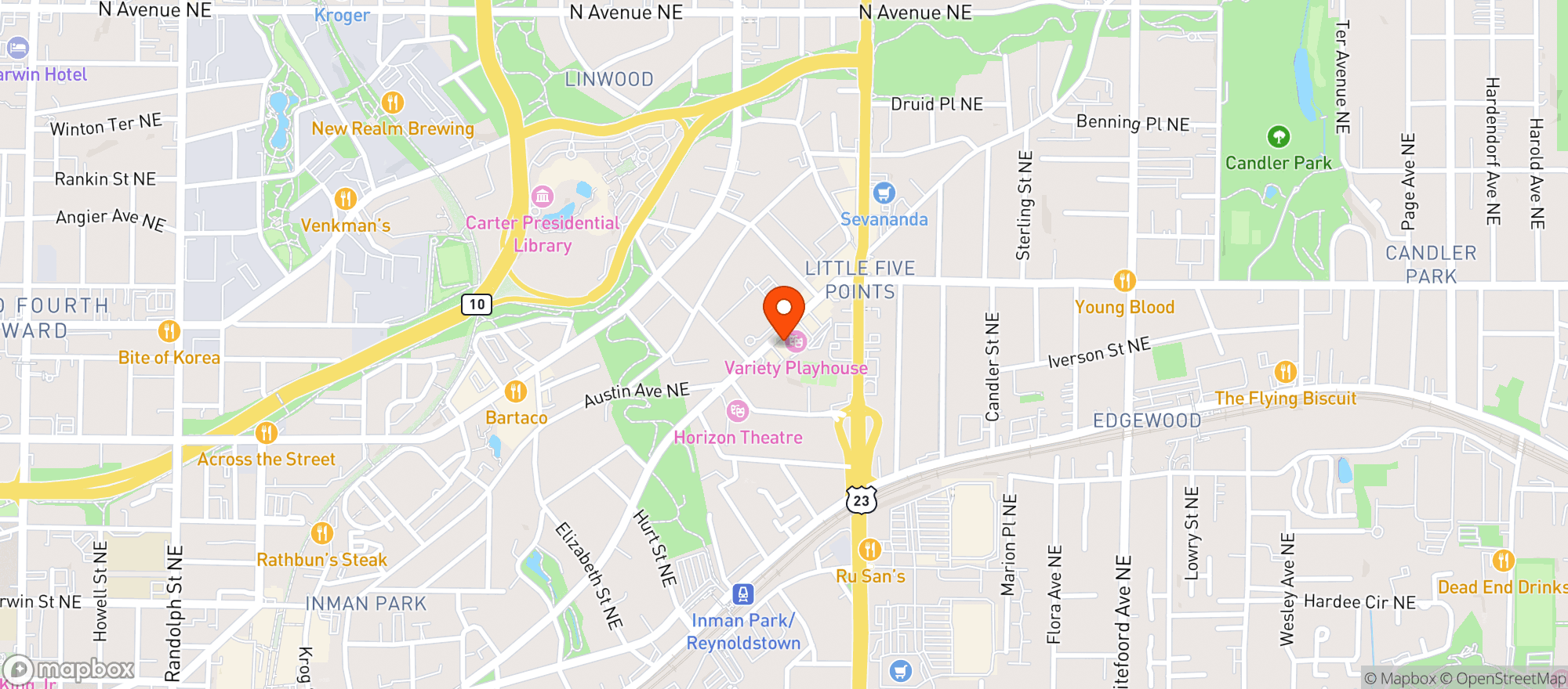 Map showing El Myr Restaurant