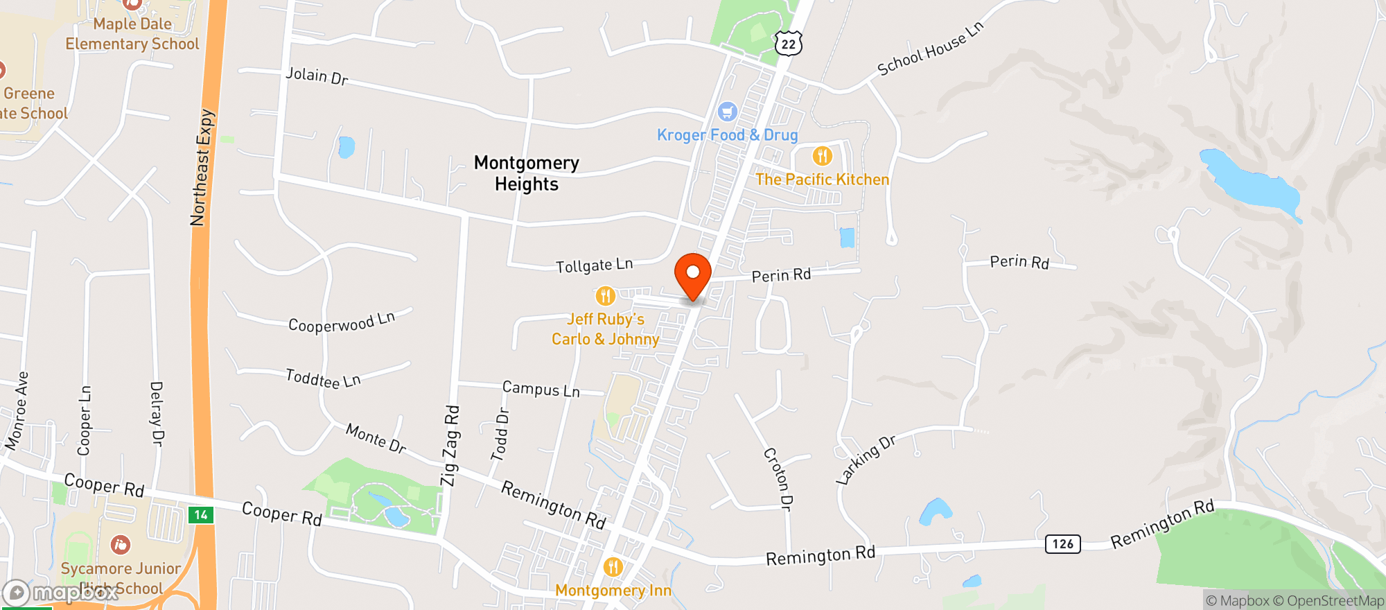 Map showing Carlo & Johnny's