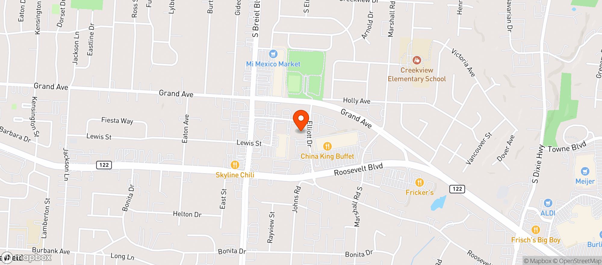 Map showing Your CBD Store Middletown OH