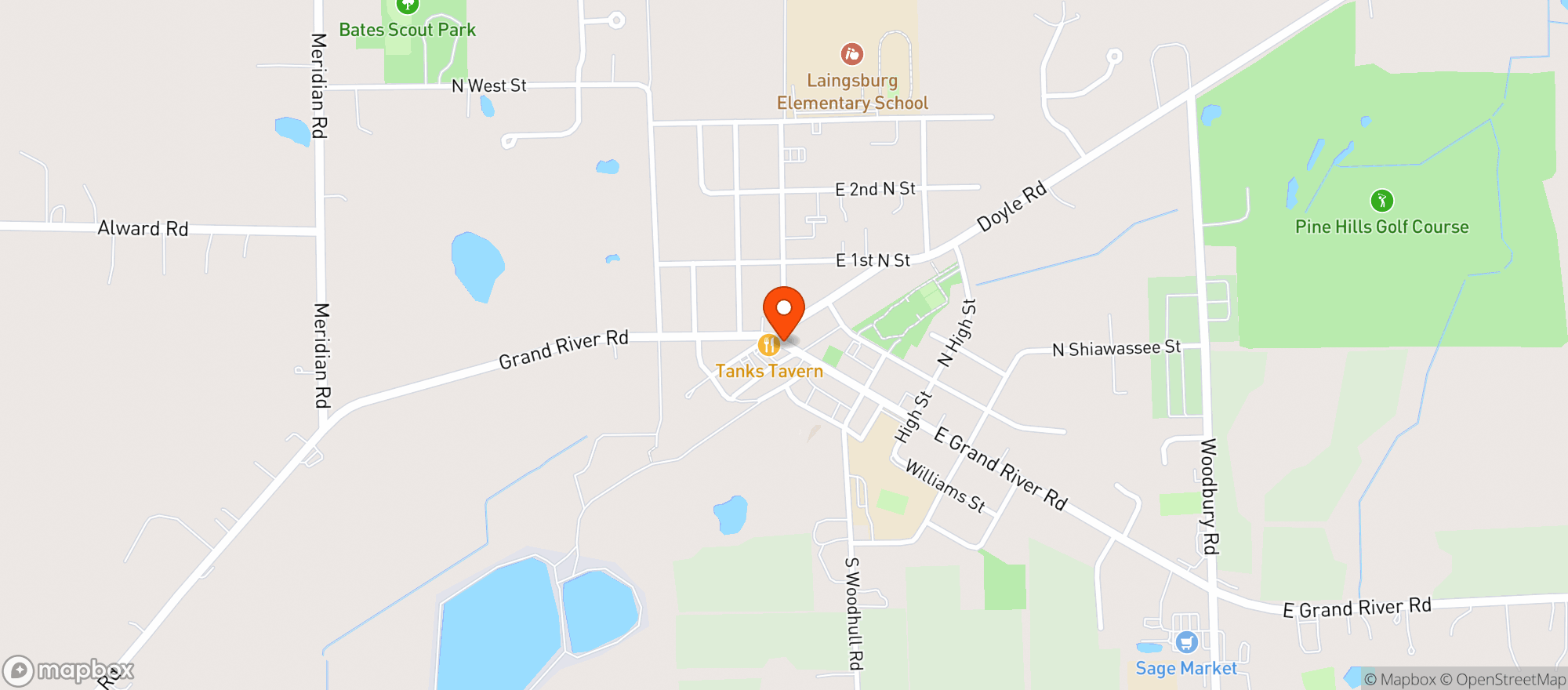 Map showing Tanks Tavern