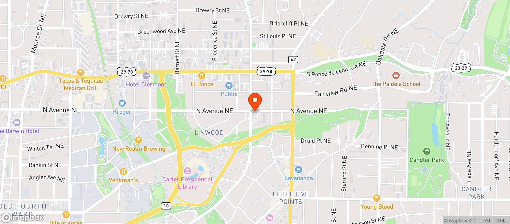 Map showing Buddys