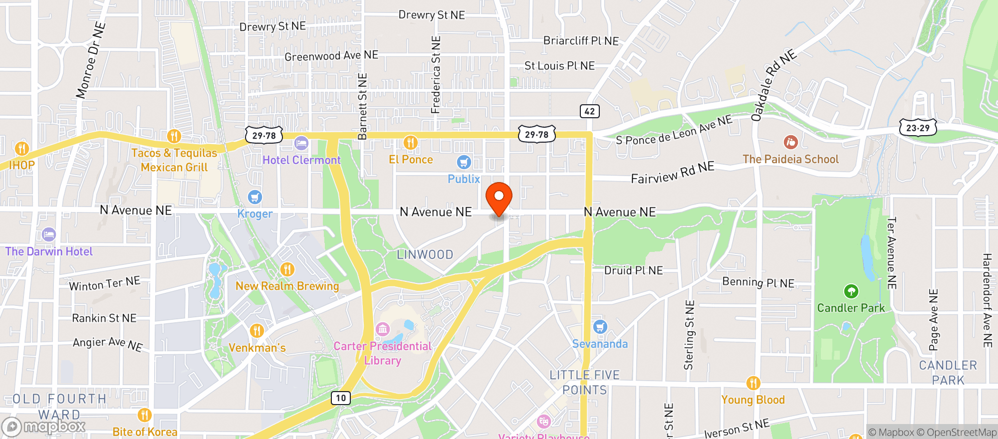 Map showing Manuels Tavern