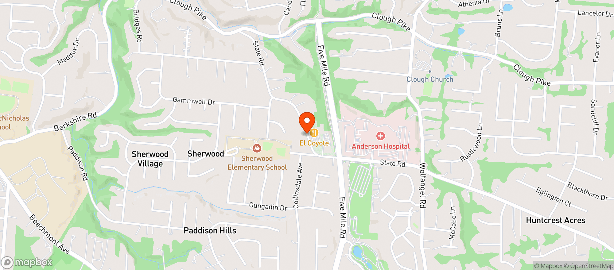Map showing El Coyote