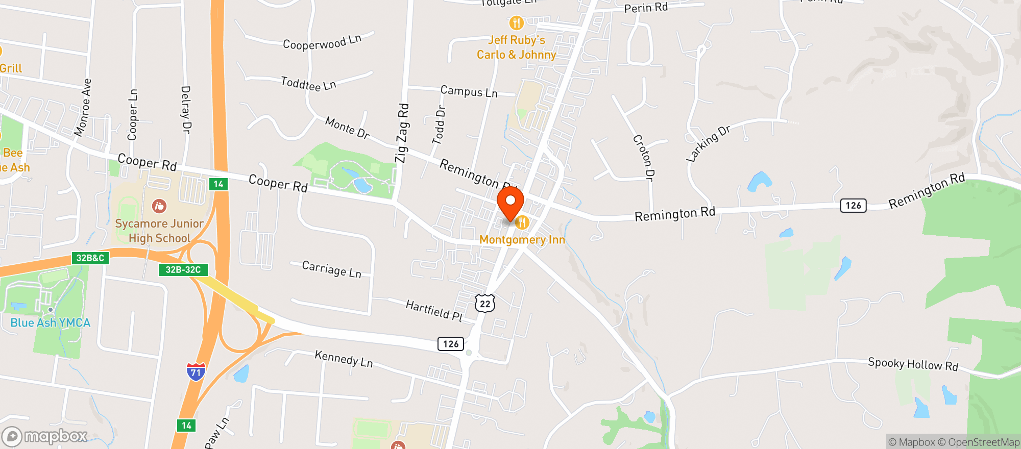 Map showing Forno Osteria & Bar - Montgomery