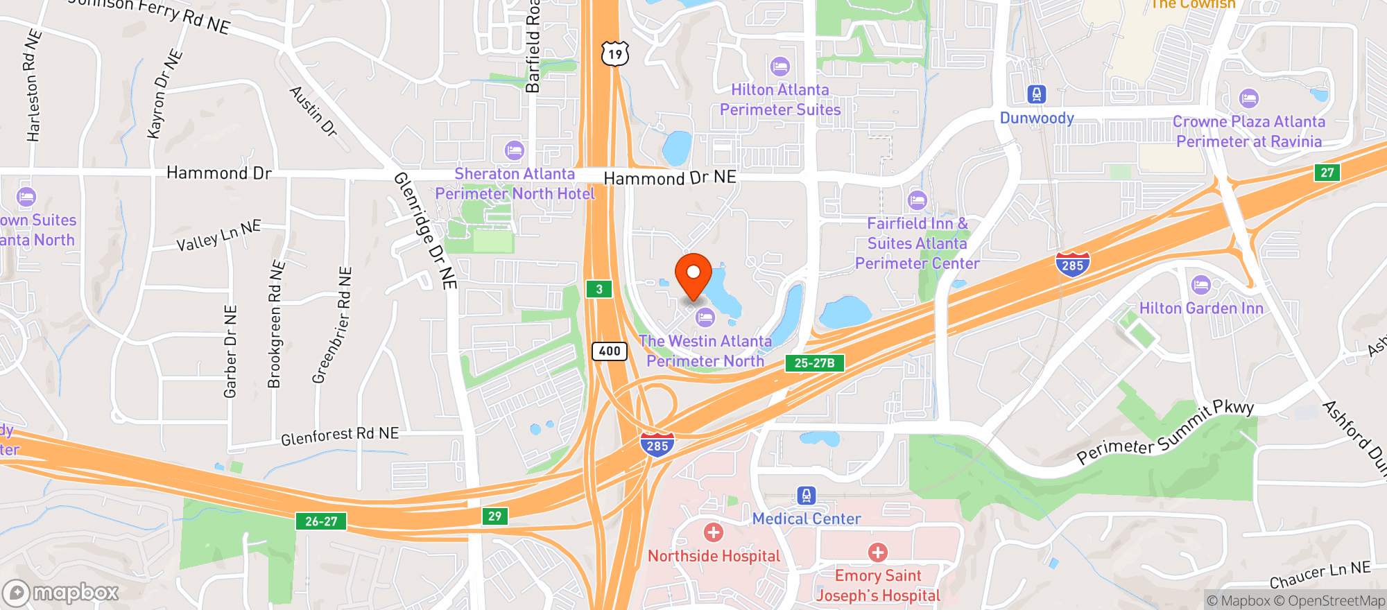 Map showing Westin Hotels & Resorts
