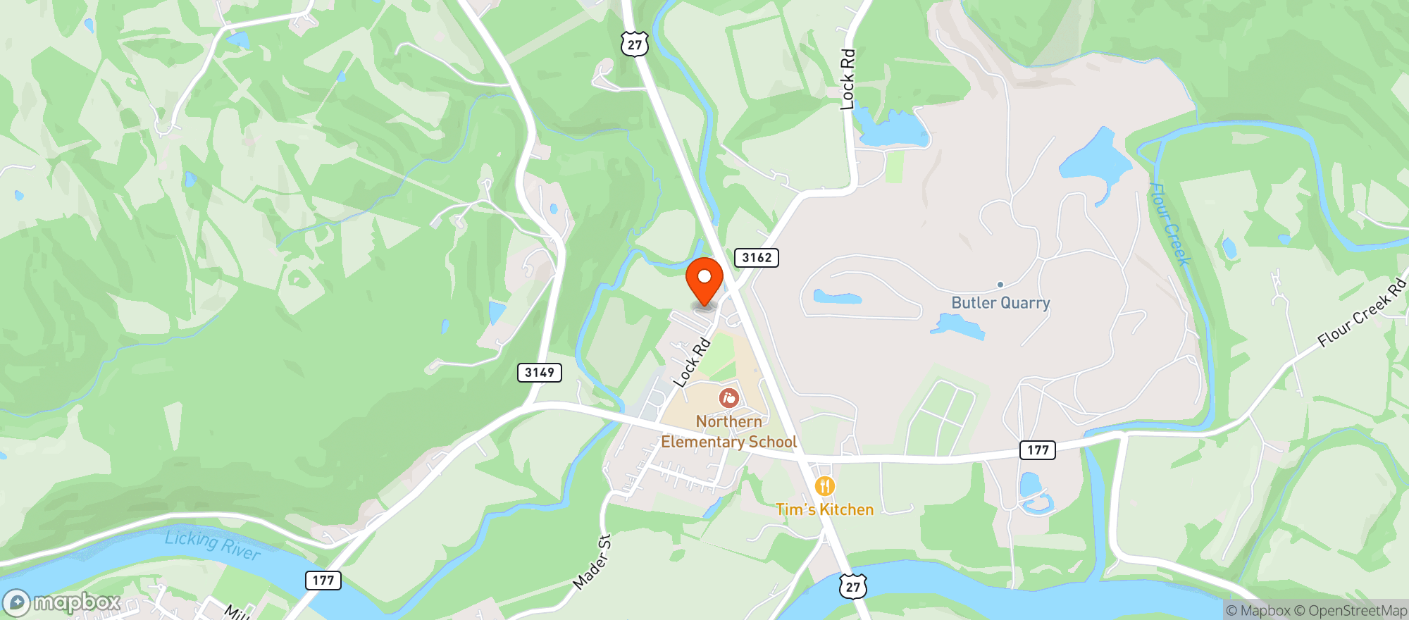 Map showing Ollies Drive Thru