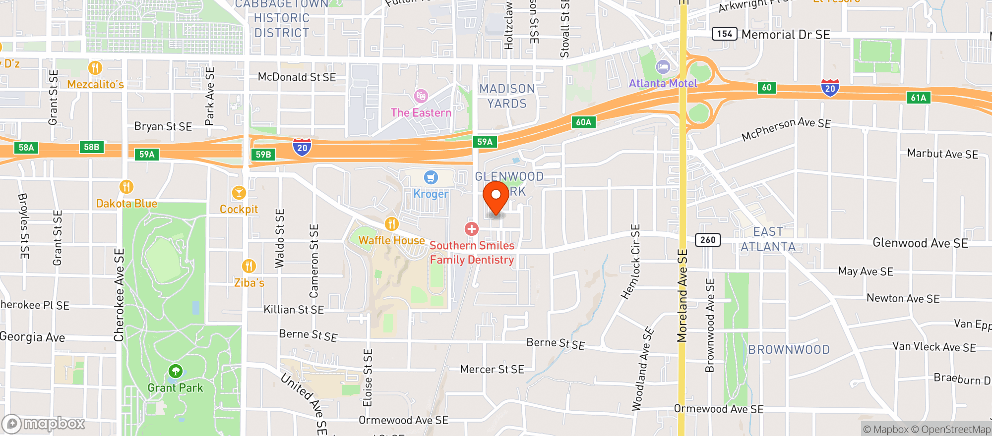 Map showing Vickerys Glenwood Park