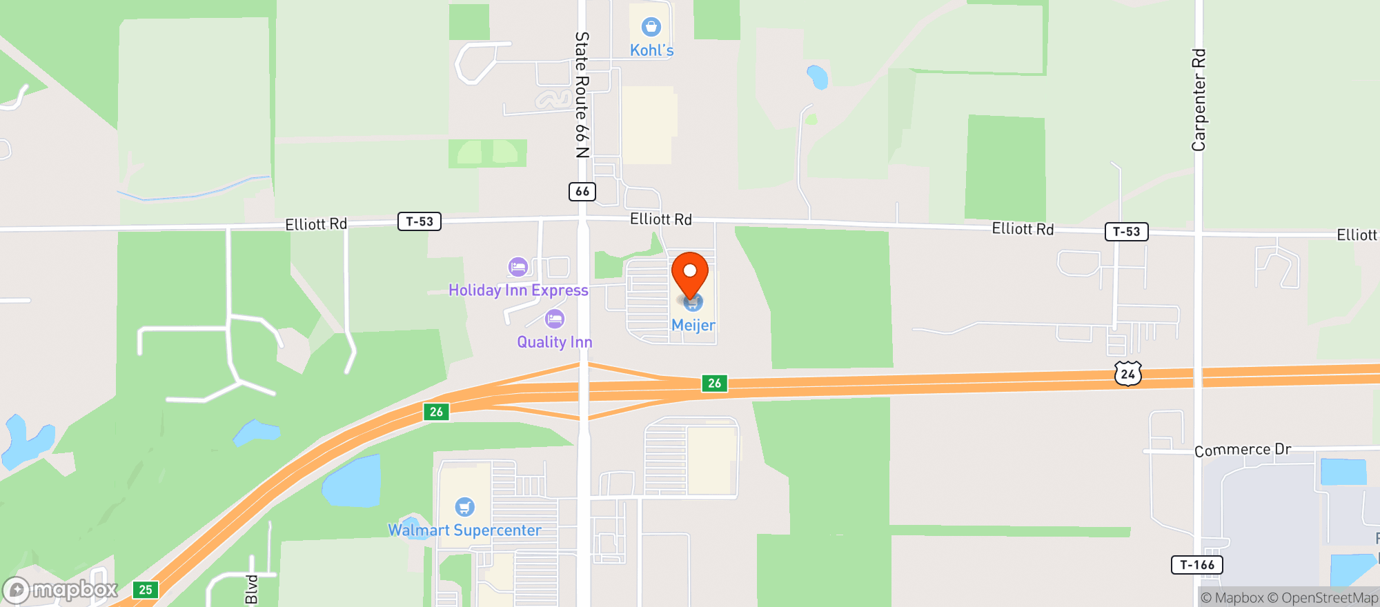 Map showing Meijer