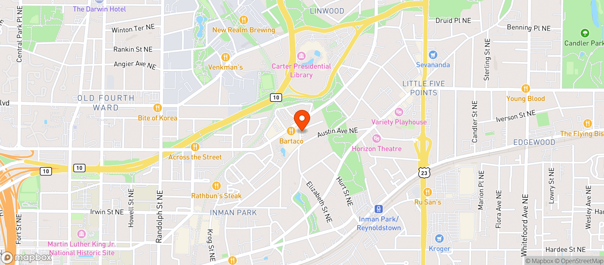 Map showing Savi Urban Market