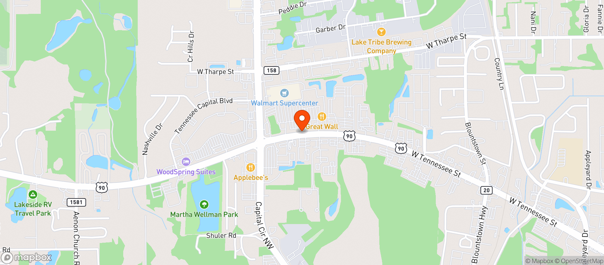 Map showing Walmart Supercenter
