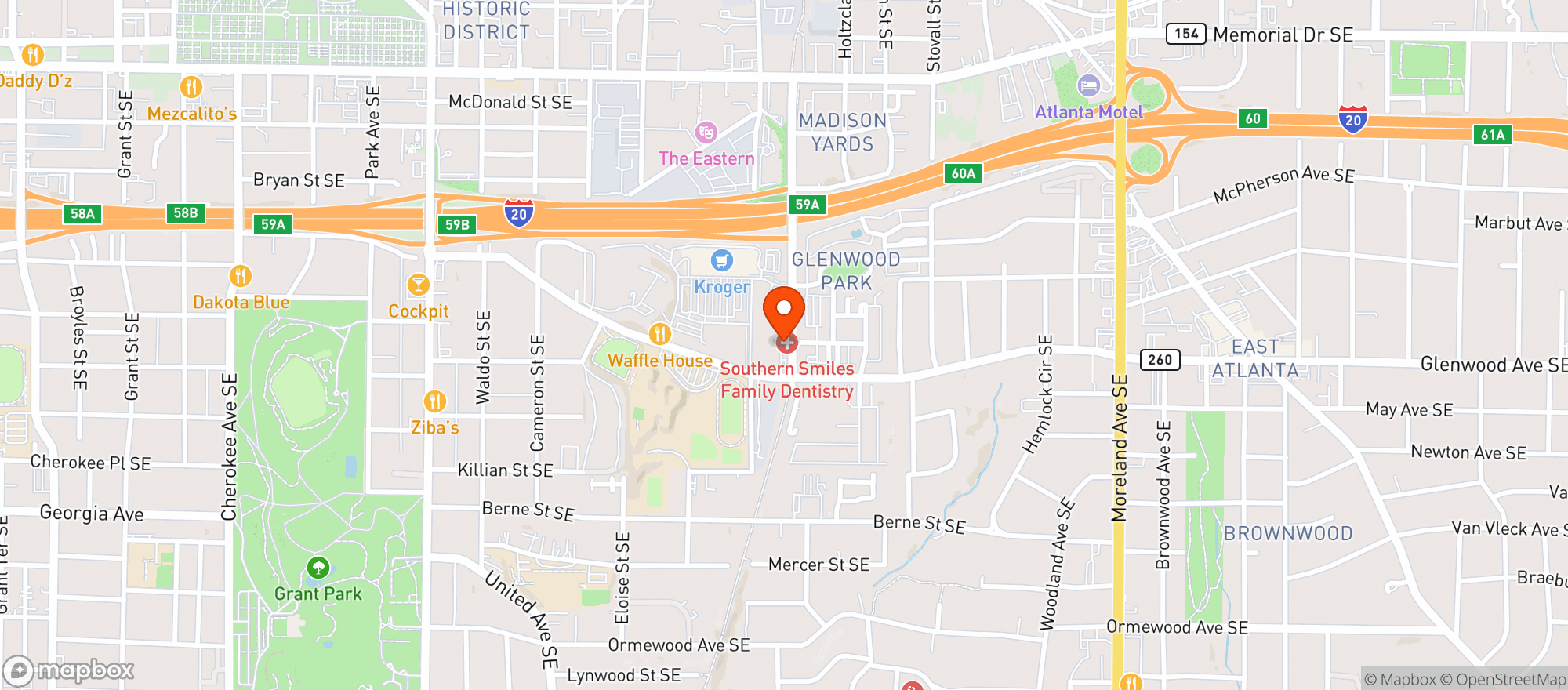 Map showing Emmy Squared Pizza